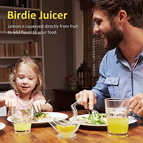 Image of Manual Lemon Squeezer Orange Fruit Hand Juicer Kitchen Acrylic Clips Tools, Glass Acrylic crystal Press Juicer, Kitchen Tools Dinner Plate Elegance Press Bird Lemon & Lime Squeezer. (Pack of 1)