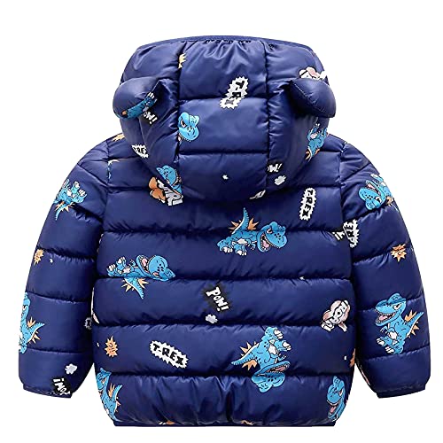Kids Dinosaur Puffer Jacket Baby Boys Cute Bear Ear Coats Toddler Girls Winter Hood Down Jacket Infant Warm Padded Coat2
