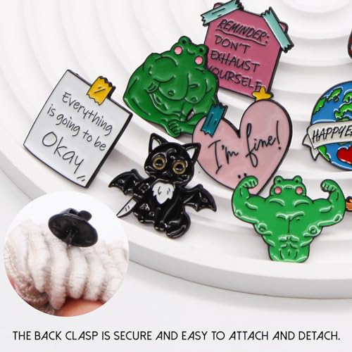 Image of Enamel Pins Bulk Set Mixed Cute Enamel Brooch Lapel Pin Clothes Backpack for Girl Women Adult Festival Decoration