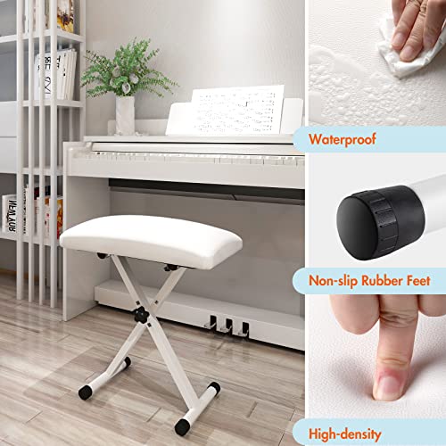 CAHAYA Banc de Piano Tabouret de Piano Pliable réglable en Hauteur, siège de Piano en Forme de X, Banc de Piano Stable Tabouret de Piano rembourré, Blanc CY0257-1 - Les Beatles, Paul McCartney, John Lennon, RIngo Starr, George Harrison CAHAYA Banc de Piano Tabouret de Piano Pliable réglable en Hauteur, siège de Piano en Forme de X, Banc de Piano Stable Tabouret de Piano rembourré, Blanc CY0257-1 – Image 7