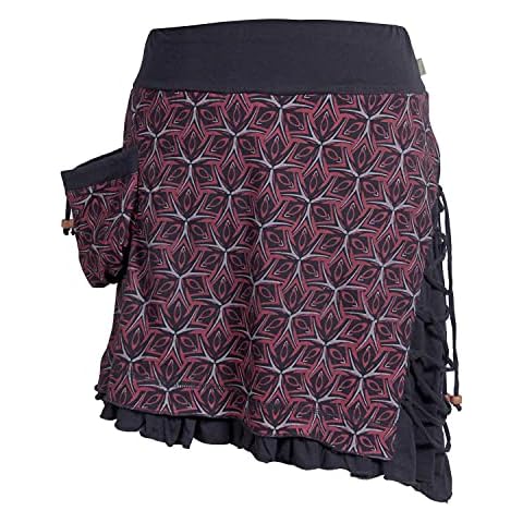 Vishes - Alternative Bekleidung - Asymmetrischer Damen Rock aus Baumwolle zum Überziehen schwarz 40 Cover