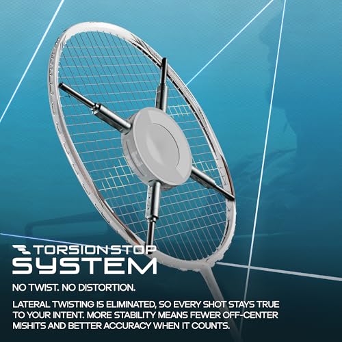 Image of Hundred Hyfonic Lazer (Unstrung) Badminton Racket with Full Cover | ≤32 lbs | Every Shot: Precise, Placed & Consistent |Dual Aerodynamic Frame | Aerospace Carbon | TorsionStop System