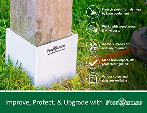 Post Shields Post Protector - This Protects Your Mailbox, Deck & Fence Posts from Damage by Lawn Maintenance Equipment - Fits Wood & Metal Posts - No Tools, Screws or Nails Needed - Thumbnail 3