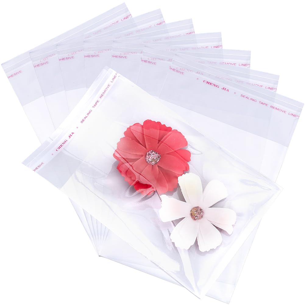 SOFPLATE 400Pcs 5.5 x 3.5 Inch Clear Cellophane Bags Self Sealing Cookie Bag OPP Cello Resealable Food Individual Treat Pouches for Packaging Goodie Bakery Wedding Birthday Party Favors Gifts Wrapping