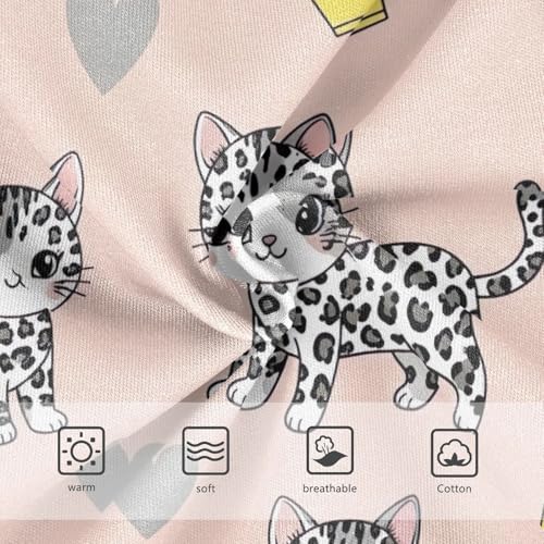Cute Black White Leopard Kittens Kids Underwear Girls, Toddler Panties, Cotton Girls Underwear, 2–8 Years3