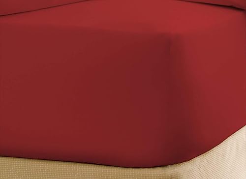 600 hilos para colchones de hasta 20 pulgadas de profundidad, 1 pieza (solo sábana inferior), colección Soft Collection (color borgoña, tamaño King)