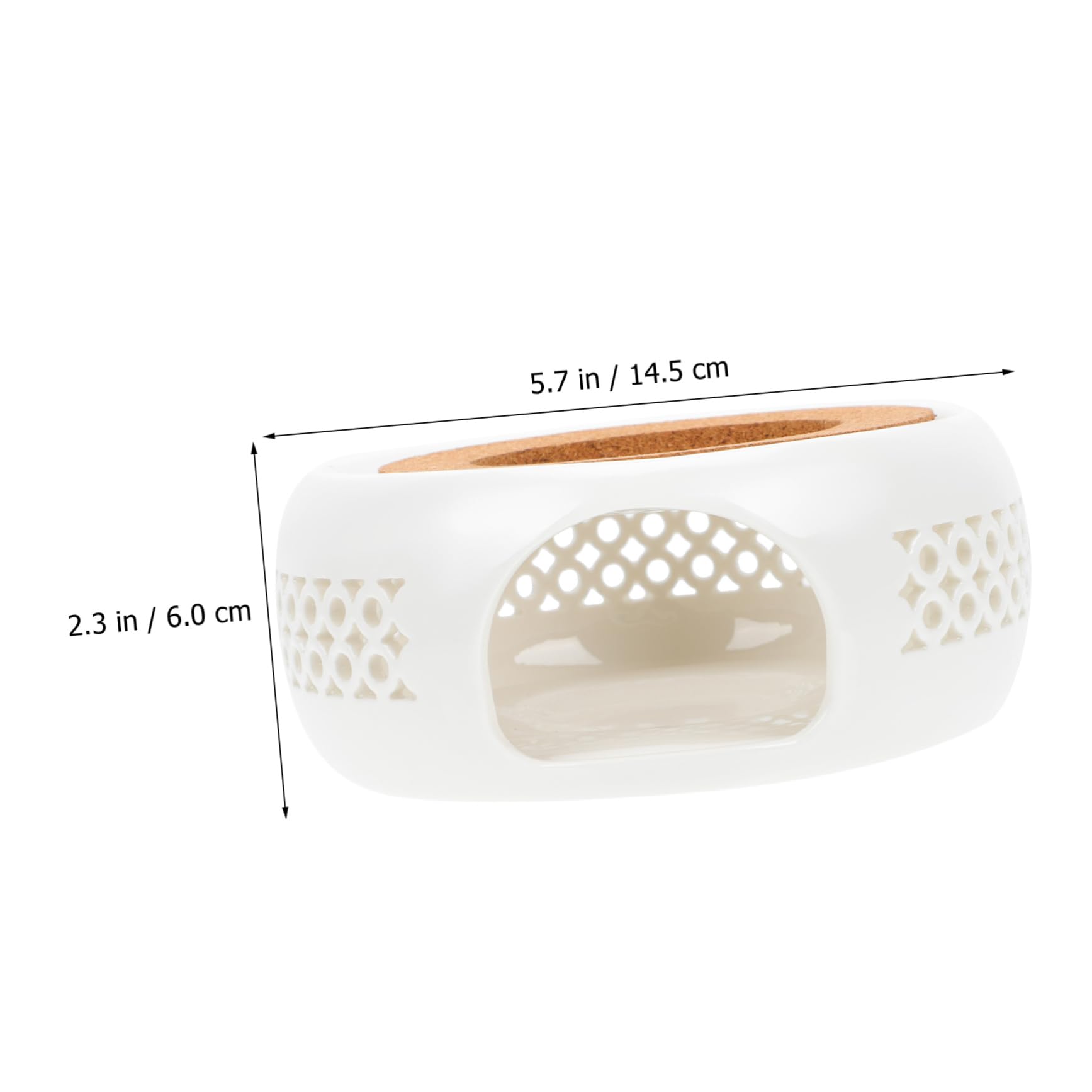 FUNOMOCYA Decorative Teapot Warmer Heating Base for Home Elegant Design with Hollow Pattern Tea Accessory for Keeping Tea Warm Compact and Tea Heater White