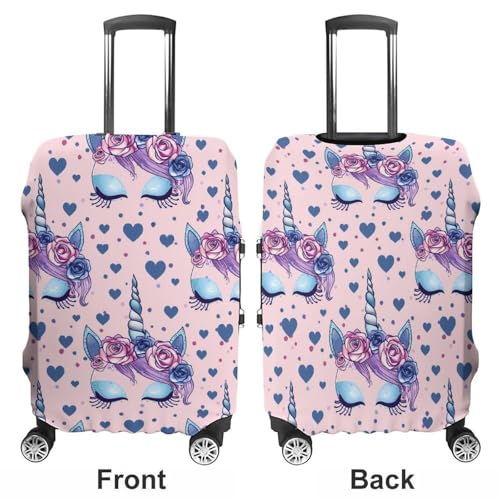 Unicorns Magic Eyes Eyelashes Luggage Cover Suitcase Cover Protector Anti-scratch Travel Suitcase Wrap for Unisex S3