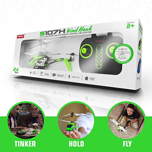 Image of SYMA RC Helicopter for Adults Kids with Altitude Hold, 2 Rechargeable Battery (Green)