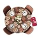 Covers For The Home Deluxe Elastic Edged Flannel Backed Vinyl Fitted Table Cover - Medallion Pattern - Large Round - Fits Tables up to 45" - 56" Diameter