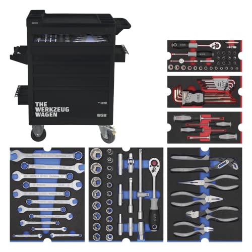 Werkstattwagen bestückt mit 6 Modulen | 5 Schubladen | No.140 | stabile Stahlblechkonstruktion | WGB