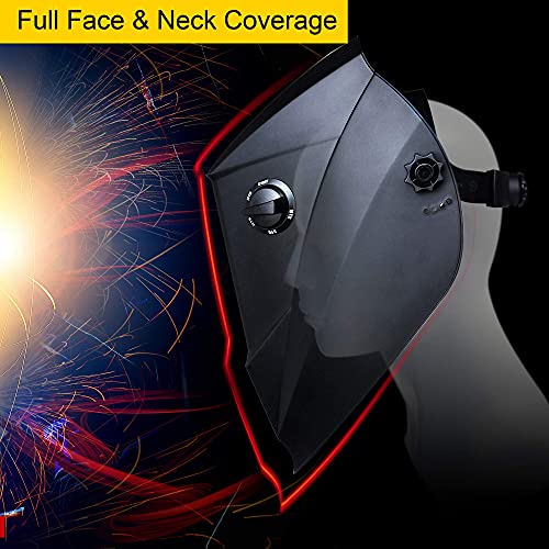 Antra True Color Wide Shade Range 4/5-9/9-14 Solar Power Auto Darkening Welding Helmet AH6-260-001X TIG MIG/MAG MMA Plasma Grinding, 6+1 Extra Lens Covers - Thumbnail 4