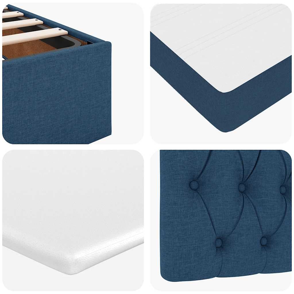 vidaXL Pouf Letto con Materasso e LED Blu 180x200cm in Tessuto
