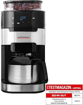 GASTROBACK Grind & Brew Pro Thermo Coffee Maker Silver Black