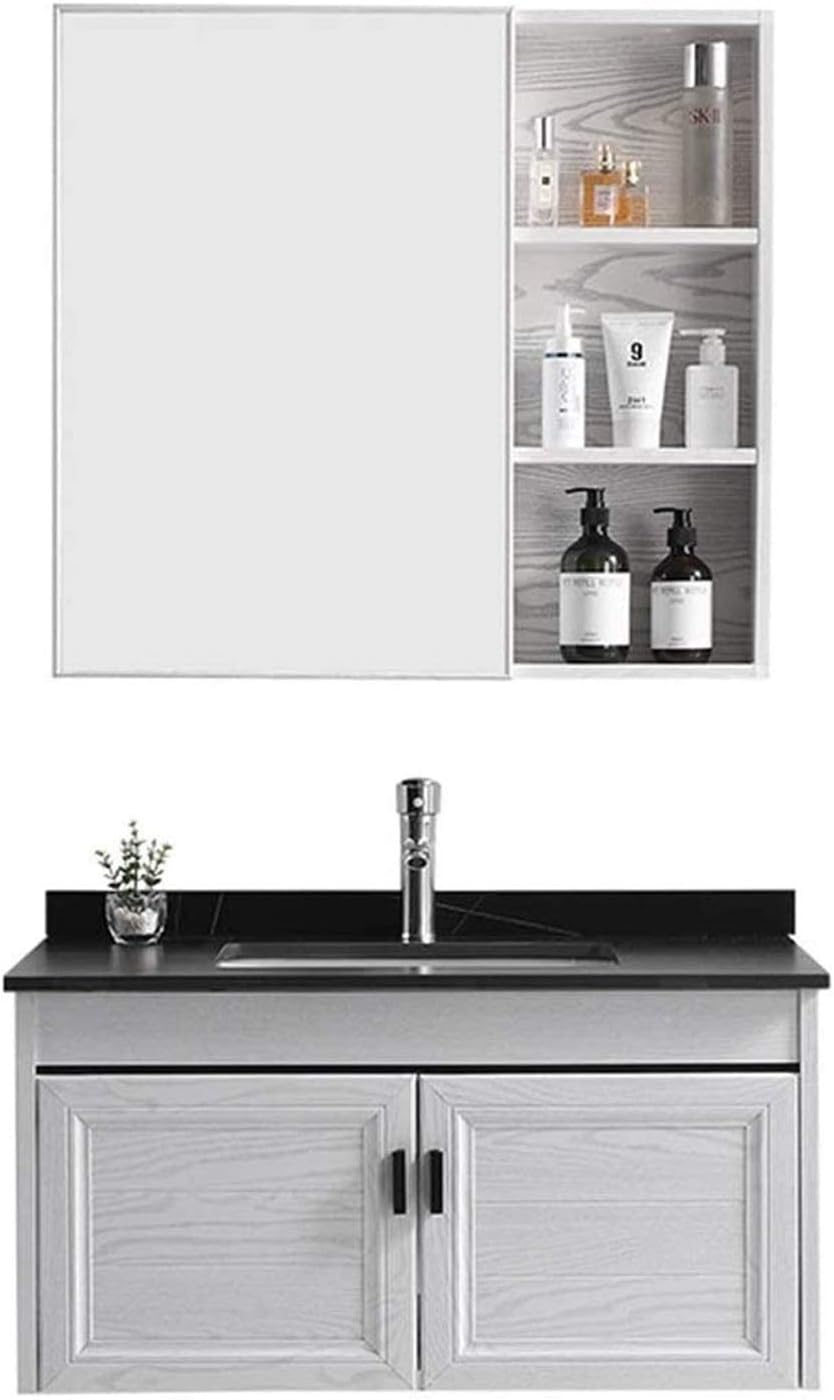 ROLTIN Bathroom Sink Simple Rock Board Bathroom Combined Mirror