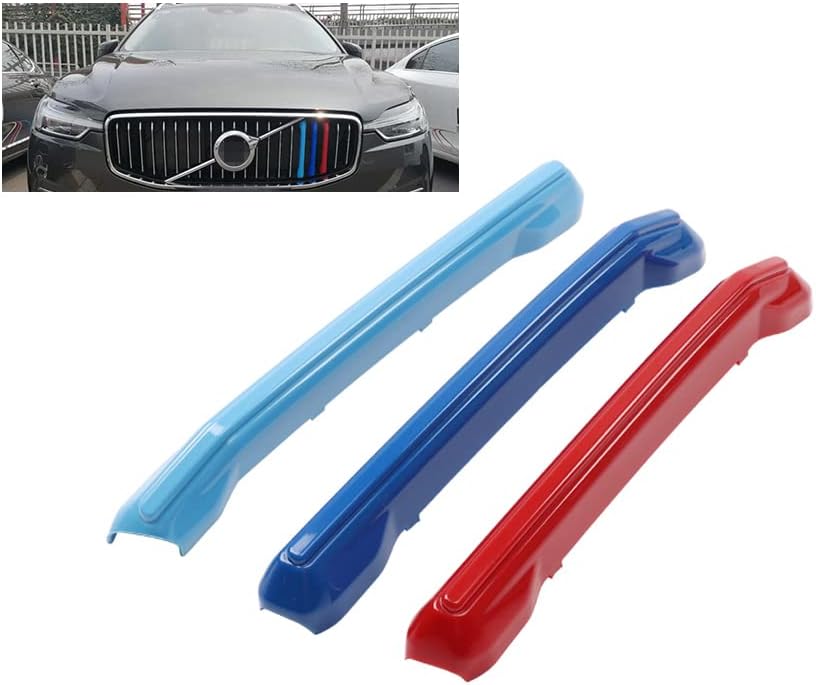 Auto Grille Inserts Stripes Trims, Center Kidney Grilles Decoration Compatible with Volvo XC60 2018-2021 Car Accessories Sports,Color A