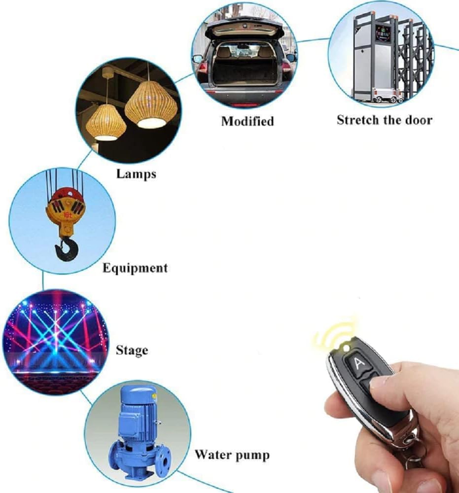 QIACHIP 5 unidades de mando a distancia inalámbrico RF, transmisor inalámbrico de 433 MHz, llavero 1527, código de aprendizaje para el uso con receptor QIACHIP