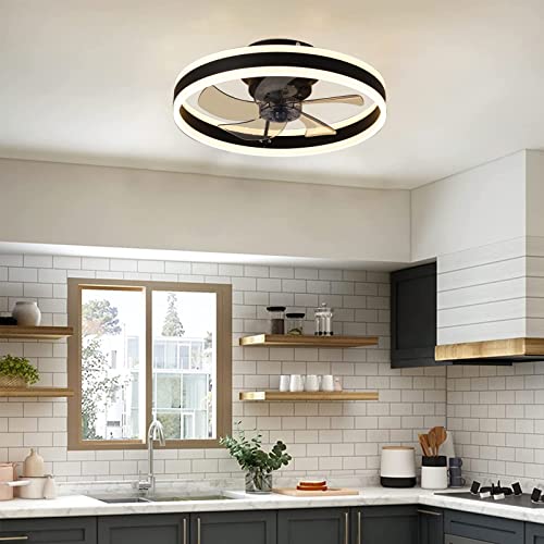 197-Flush-Mount-Ceiling-Fan-with-Lights-Modern-Dimmable-LED-Low-Profile-Fan-Hidden-Reversible-Blades-Multi-Speed-and-Timing-with-Remote-Control-APP-Light-Memory-Black
