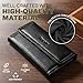 Hengwin Horizontal Leather Phone Holster Belt Pouch Fit for Samsung Galaxy S25 Ultra iPhone 16 Plus 15 Plus 14 Pro Max 13 Pro Max 12 Pro Max Belt Case Outdoor Walking Working Cell Phone Holder (Black)