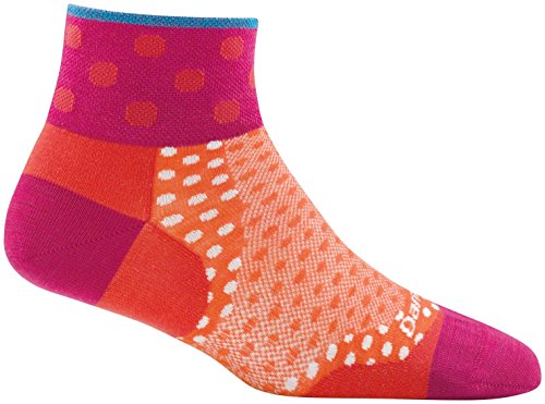 DARN TOUGH (Style 1784) Women's Dot Run Sock - Coral, Medium