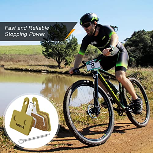 Pozdoz 4 Pairs Mtb Disc Bike Brake Pads For Trp Tektro Shimano Deore Br-M575 M525 M515 T615 T675 M505 M495 M486 M485 M475 M465 M447 M446 M445 M416 M415 M395 M375 M315 M355 C601 C501 - All-Metal #TOP5