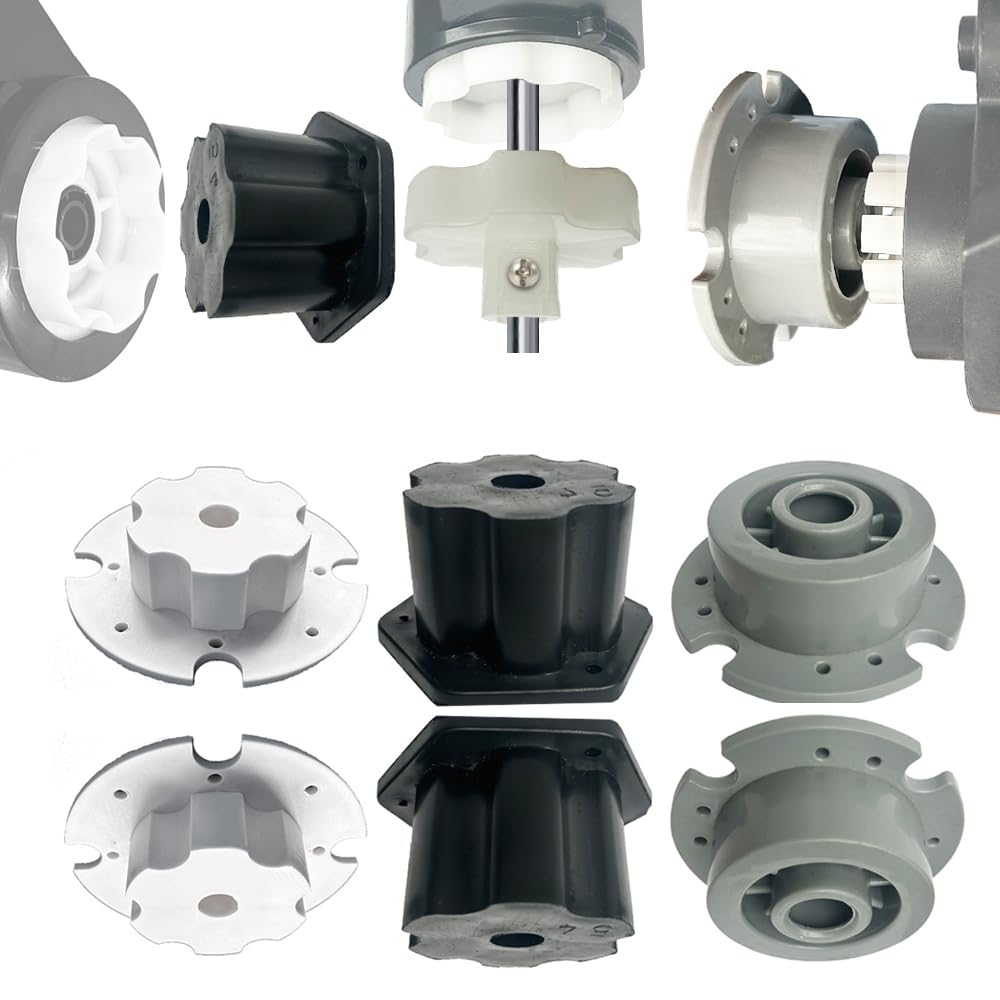 BUMPKAI 6PCS Rubber Tire Coupler Connector Upgrade Replacement for Power Wheels Ride on Car,1PCS Steering Motor Gearbox Adapter Upgrade for Power