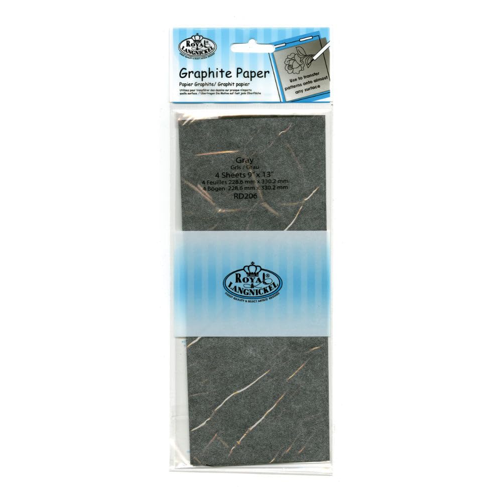 ROYAL BRUSH Grey Transfer Paper, 9"X13" 4/Pkg