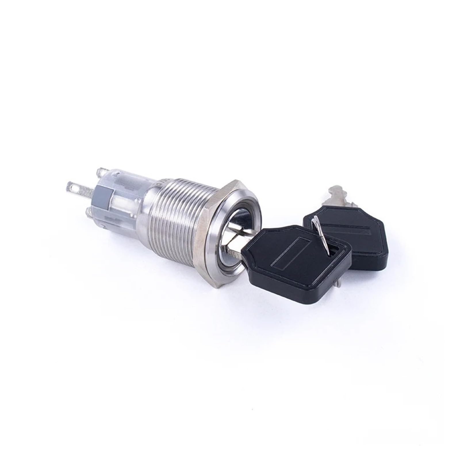 KUKEUC77Q Metal with key knob button 16/19/22mm self-locking[l] /reset selection[R], position switch, second gear, third ，light，no light(19 Keyed,2WAY2OPEN_R_220V)