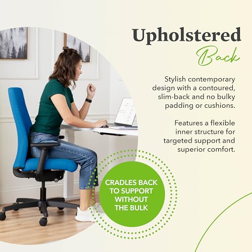 Image of HON Ignition 2.0 Ergonomic Office Chair with Adjustable Arms, Advanced Synchro‑Tilt Recline, Upholstered Desk and Computer Chair for Home Office or Workstation, Black Frame, Frost