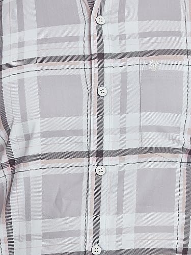 Image of BE ACTIVE Men's Solid Slim Fit Cotton Casual Shirt | Men Stylish Shirt | Spread Collar & Full Sleeves | Checkered Pattern | Regular Fit