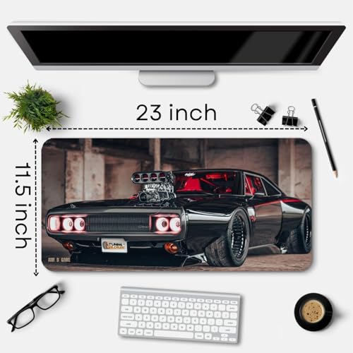 Image of Extended Gaming Mouse Pad for Desk (23x11.5 Inch) - Large Mouse Pad for Office & Home | Non-Slip Rubber Base, Smooth Surface Desk Mat for Laptop, Keyboard & Mouse (Sports Car Edition) (Print 16)