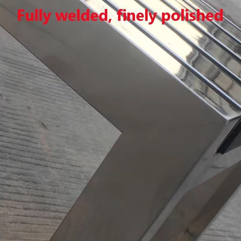 304 Stainless Steel Outdoor Bench - Weatherproof Modern Minimalist Garden Seating for Parks, Terraces & Public Spaces - Durable, Floor-Protecting Long Seat (100x40x45cm)