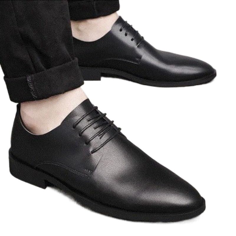 Formal Shoes Men Leather Dress Shoes Wedding Business Oxfords Breathable Working Lace Up Wedding Formal Shoes2