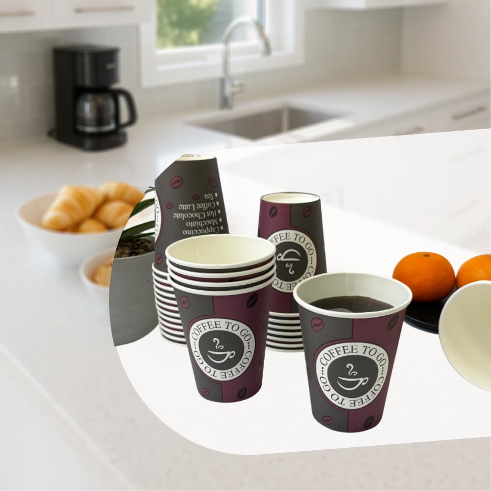 Kaffeebecher 300ml - 1000 Stück | ⌀ 90mm | Auslaufsichere Kaffeebecher to go Einweg - Ideal für Heißgetränke wie Kaffee & Tee | Stabile Espressobecher bzw. Pappbecher als Einwegbecher