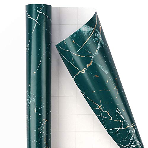 Maypluss Wrapping Paper Roll - Mini Roll - 17.3 Inch X 120 Inch Per Roll - 3 Different Marble With Gold Foil Design (43.2 Sq.ft.ttl) #TOP3