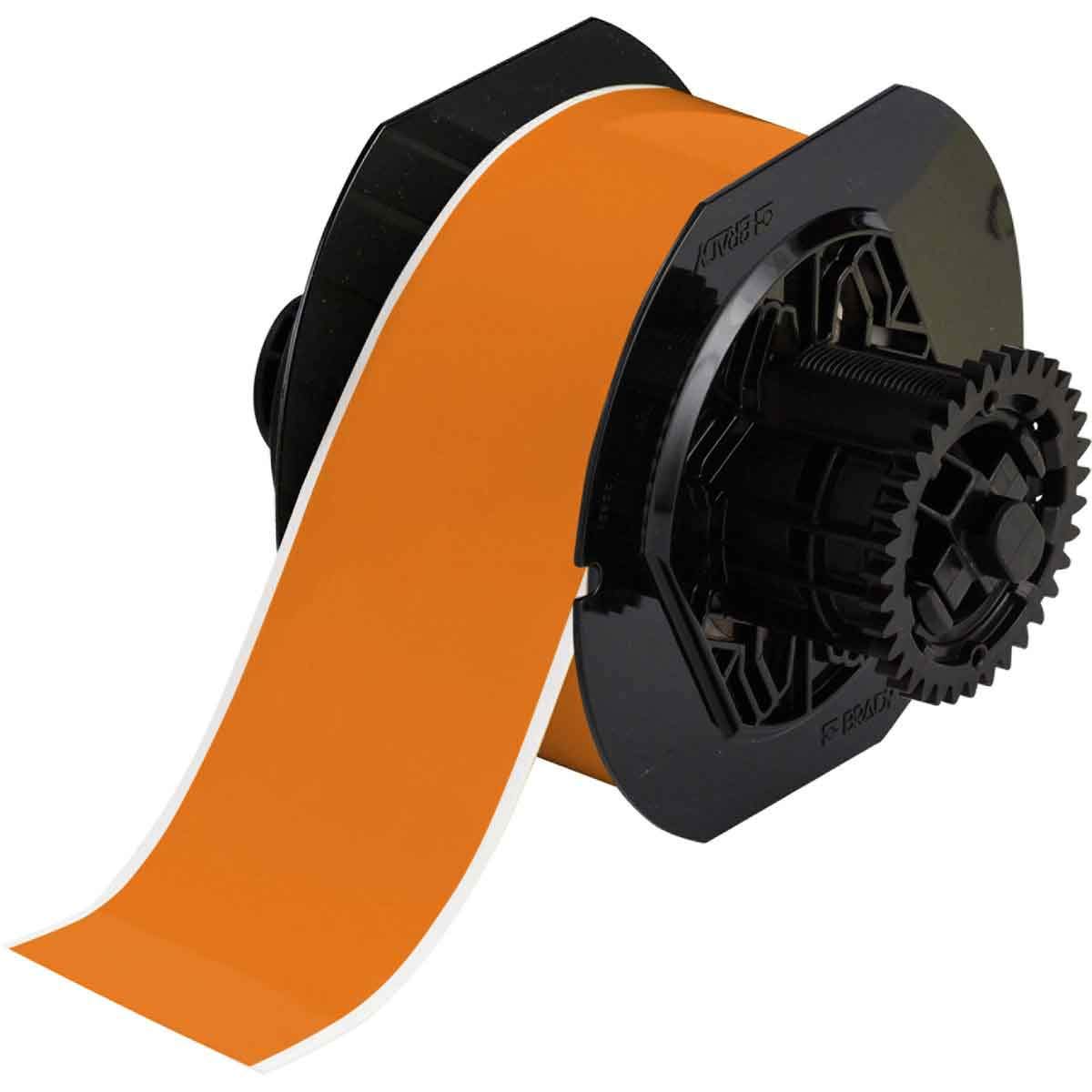 Brady B30C-2250-569-OR 100' Length x 2.25" Width, B-569 Hi-Performance Polyester, Orange BBP31 Low-Halide Tape