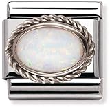 Material: Nomination Composable Damen-Bead Classic ine Stahl Silber 925 + Godrone Opal Weiß 030509/07