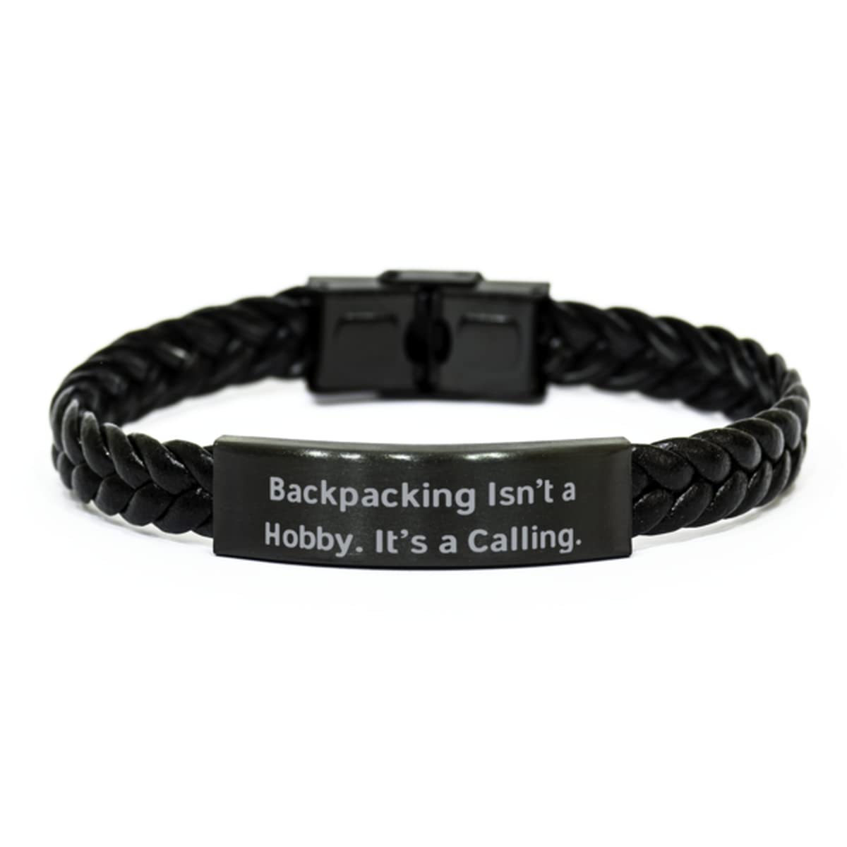 Game On Novelties Nice Backpacking Braided Leather Bracelet, Backpacking Isn't a Hobby. It's a, Present for Friends, New Gifts from Friends, Hiking, Camping, Outdoor, Travel, Adventure, Gift Ideas