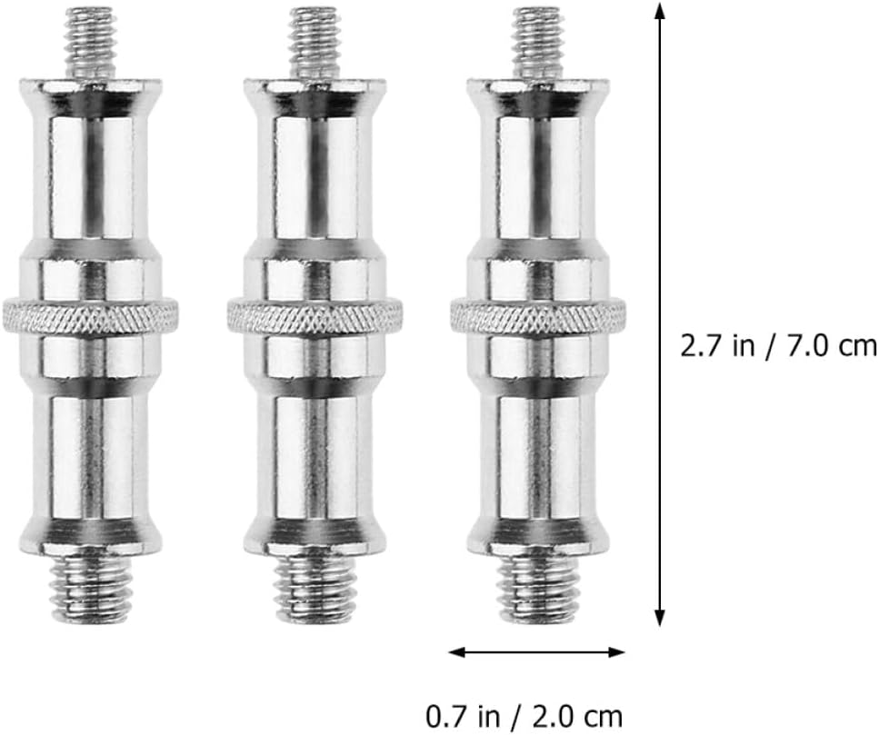 BESPORTBLE 3pcs 1/4 to 3/8 Threaded Screw Adapter Spigot Converter for Flash Light Stand Mounting Hardware Compatible with Camera Lighting Equipment