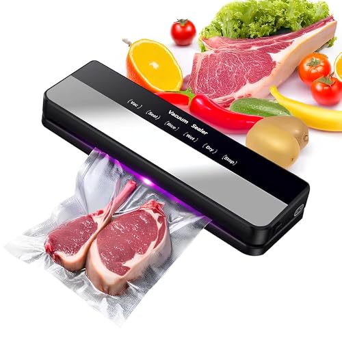 Envasadora al Vacio Domestica - Selladora de Alimentos Profesional con Potente Succión 80 Kpa y 5 Modos - Máquina de Conservación de Alimentos Frescos