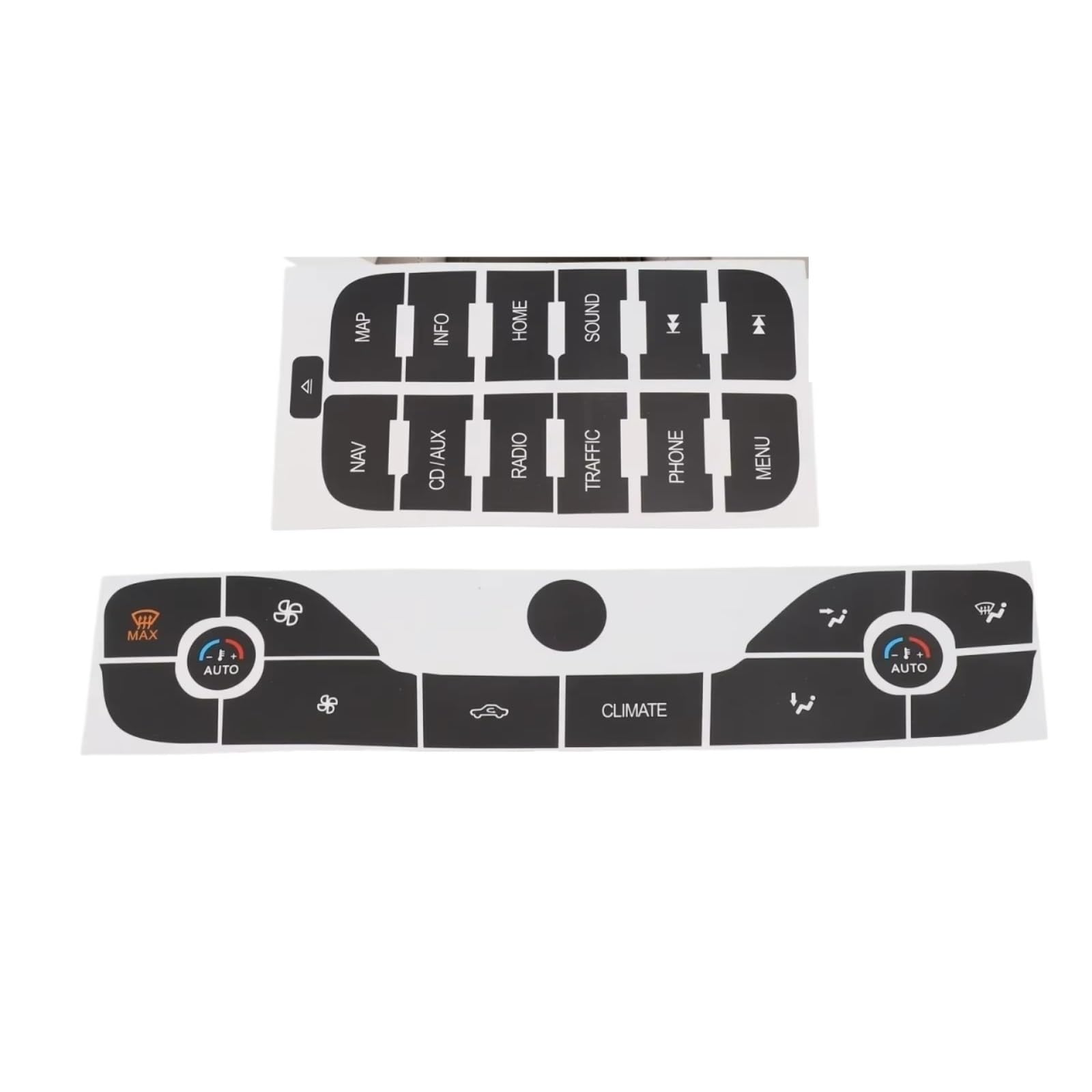 Wsbojxth One Color Repair Patch Compatible With S-Max 2011 Black Sticker 2Pcs Sticker To Repair The Buttons Radio +Ac Repair Sticker