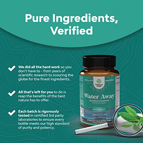 Water Retention Pills For Women And Men - Fast Acting Easy To Take Water Away Pills Maximum Strength Formula - Diuretic Pills For Water Retention Kidney Support And Bloating Relief For Women And Men #TOP5