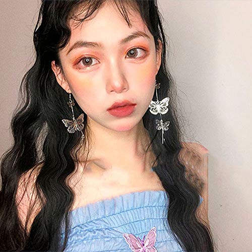 Fxmimior Fashion Women Earrings Vintage Silver Butterfly Long Bohemian Long Chain Drop Dangle Earrings Jewelry For Women And Girls #TOP1