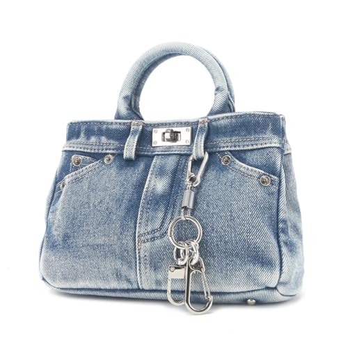 Denim Purse Designer Handbags for Women Y2K Shoulder Bag Crossbody Bags for Women Trendy Coquette (Denim Blue,One Size)