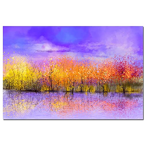Kit Diamant Peinture Arbre de Couleur 80x180cm | Mosaïque Strass Rond Carré
