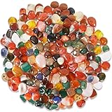 SOSMAR - 500g Buntes Edelsteine Trommelsteine Set - Natur Achat Kristall Halbedelsteine Kieselsteine für Aquarium Blumentopf Schatzsuche Schmuckherstellung Deko Steine