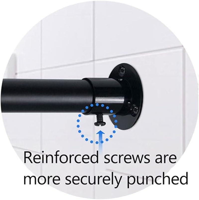 shower rod, Telescopic Shower Curtain Rod, Stainless Steel Shower Curtain Rod, Shower Curtain Set Perforated, Curtain Wardrobe Clothes Rail,(150~235cm)