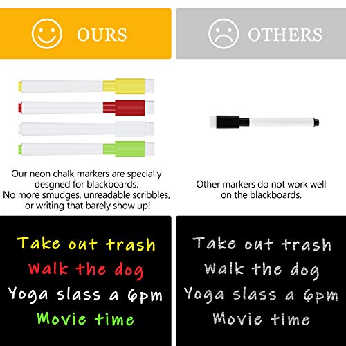 Inmorven Magnetic Black Dry Erase Board For Refrigerator, 18''X13" Weekly Calendar Fridge Chalkboard, Black Whiteboard Planner Board No Ghosting, With 4 Markers, 4 Fridge Magnets And Wiping Cloth #TOP4