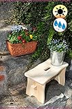 Fußbank, Lotus Blumenständer, Hocker aus Holz, Pflanztreppe Lotus, Kiefer-massiv Natur 40 cm | Blumentreppe | Blumenampel | Pflanzenhocker | Blumenhocker Holz | Gartenhocker Kniebank