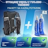 SASMO® kamizelka do biegania dla kobiet i mężczyzn 5 l + 2 x 250 Soft Flask | Running Vest - ultralekka 270 g i oddychająca | plecak do biegania dla kobiet i mężczyzn - 8 kieszeni | kamizelka do